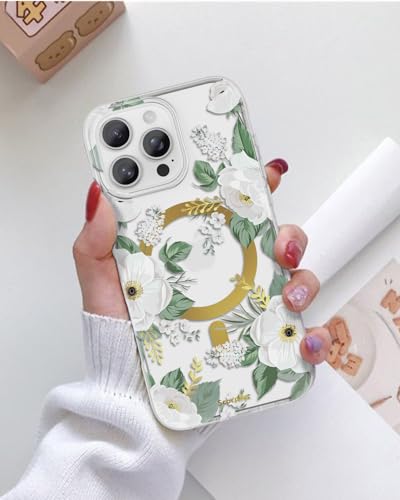 Coque iPhone 16 Pro MagSafe transparente à roses blanches, l'accessoire chic pour vos soirées - 3