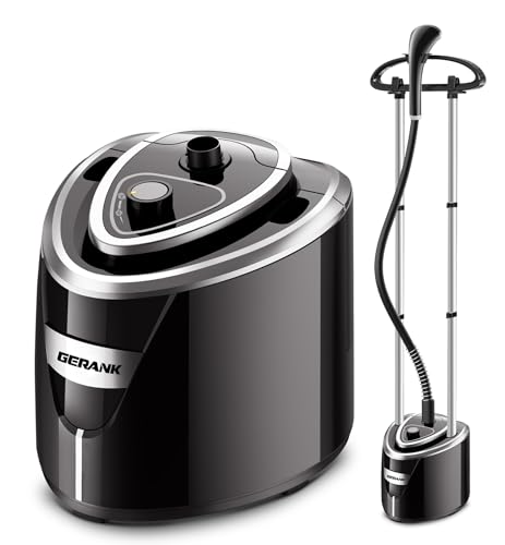 Gerank Steamer for Clothes, 1500W Standing Garment Steamer with 35s Fast Heating, 2.5L Water Tank for 1.5H Steaming, Adjustable Height Stand with Clothes Hanger, Professional Wrinkle Removal by GERANK - Used condition - US$69.59