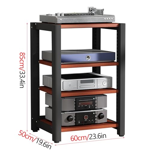 Inteligentny dom, 5-poziomowa szafka na sprzęt audiowizualny - otwarta szafka stereo do przechowywania sprzętu audio-wideo, konsoli do gier i półek na