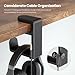 EURPMASK Rotating Headphone Stand - PC Gaming Headset Holder, Adjustable Clamp-on Under Desk Hanger With 360 Degree Swivel & Cable Clip Organizer - Black