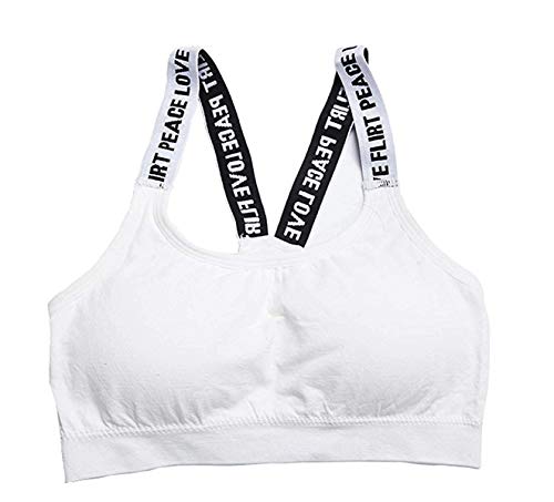 Image of Women's Nylon & Cotton Lightly Padded Non-Wired Sports Bra (32, White1)
