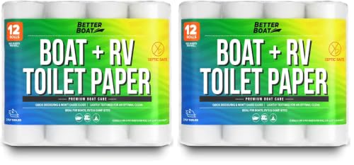 Image of RV Toilet Paper 12 Rolls (500 Sheets Each), Rapid Dissolving 2-Ply