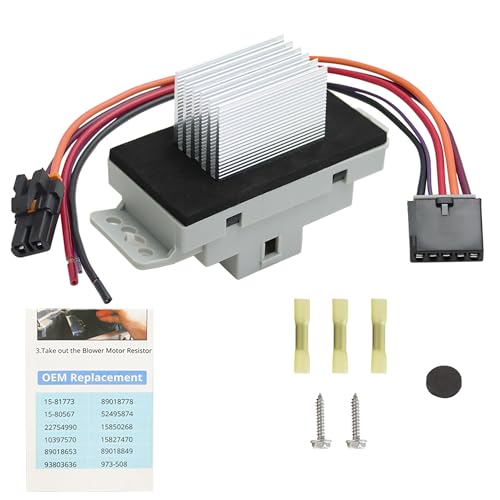 HVAC Blower Motor Resistor Kit Compatible with 2003 2004 2005 2006 2007 Chevy,GMC Silverado,Tahoe,Suburban,Avalanche,Sierra,Yukon XL Replace#15-81773,1581773,973-508,89018653 for Auto AC Control