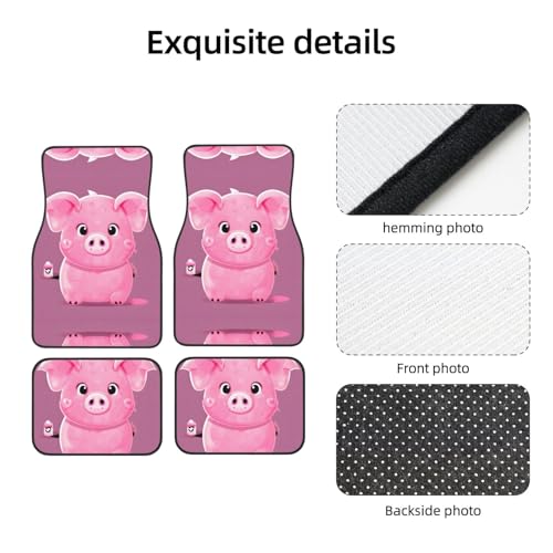 Tapis de sol de voiture imprimé cochon rose pour auto et SUV