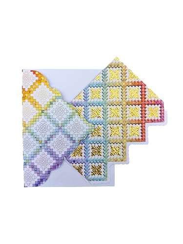 Image of Poster Foundry Irish Chain Quilt Boxed Note Cards by Carol Wilson. 10 embossed 4x5 Die-Cut Notecards and Matching Envelopes in Decorative Gift Box with Magnetic Flap. NCP2361