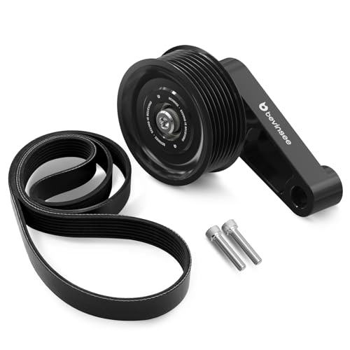 Bevinsee K20 Swap EP3 Idler Pulley Belt Adjustable Kit Compatible with Honda Acura K-Series Black
