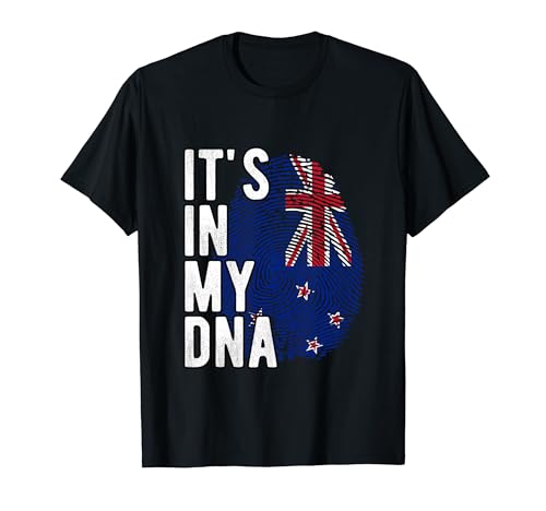 Funny it's in my DNA Neuseeland-Flagge Fingerabdruck T-Shirt