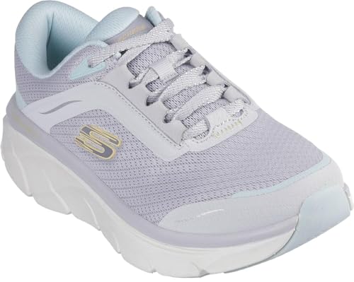 Skechers - Womens Relaxed Fit: D'Lux Walker 2.0 - Classic Stroll Sneakers, Color Light Gray, Size: 9.5 M US