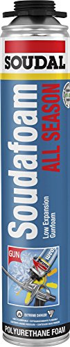 Soudal 455800 Soudafoam All Season Minimal Expansion Extreme Temperature Extra High Yield Gun Foam, Champagne