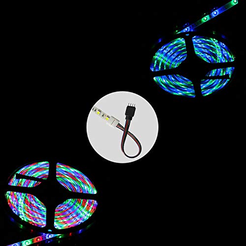 Rgb Led Light Strip Connector 4 Pin Led Strip Jumper 10Mm Strip To Power Adaptor Strip To Controller Solderless For Smd5050 Led Strip Lights 8/Pack #TOP6