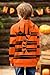 IIMMER Tween Girls&Boys Halloween Casual Hoodies Cute Striped Sweatshirt Ribbed Cuffs Fashion Pullover Orange & Black 7-8 Years