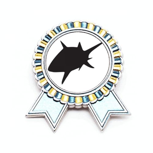 Broche requin noir Blue Ocean en métal taille M pour passionnés de biologie