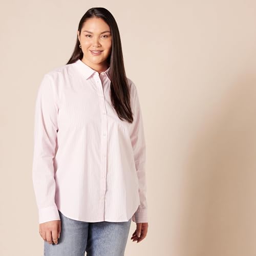 Image of Amazon Essentials Women's Regular-Fit Long-Sleeve Button-Down Cotton Poplin Shirt, Business Casual