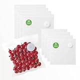 Sacos seladores a vácuo para alimentos, sacos sous vide livres de BPA, reutilizáveis, compatíveis com selante a vácuo Zwilling (8,5 x 8,5 + 25,4 x 28 cm)