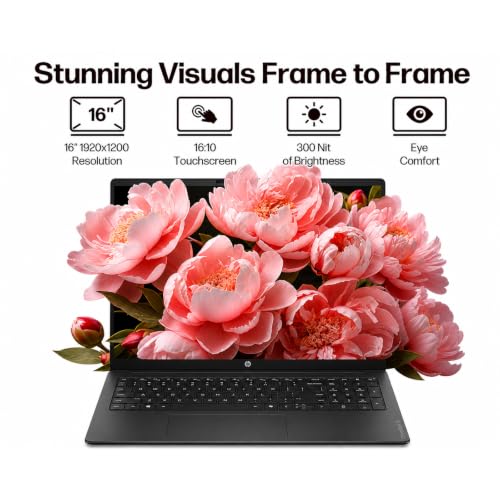 Image of HP Omnibook 3 16'' 2K Touchscreen Laptop, Intel 12-Core Ultra 5 225U, 12 Tops NPU, 8GB DDR5 RAM 512GB SSD, Long Battery Life, WiFi 7, Business & Student Laptop with Lifetime MS Office, Win 11 Pro
