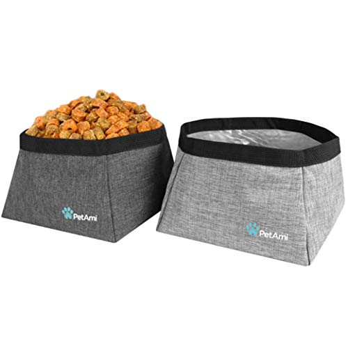 PetAmi Collapsible Dog Travel Bowls, Large, 2 Pack