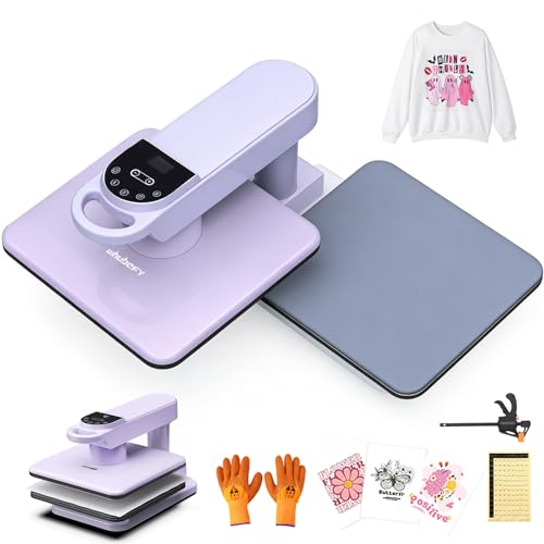 Whubefy Auto Heat Press Machine 15x15 for T Shirts, 360° Swivel...