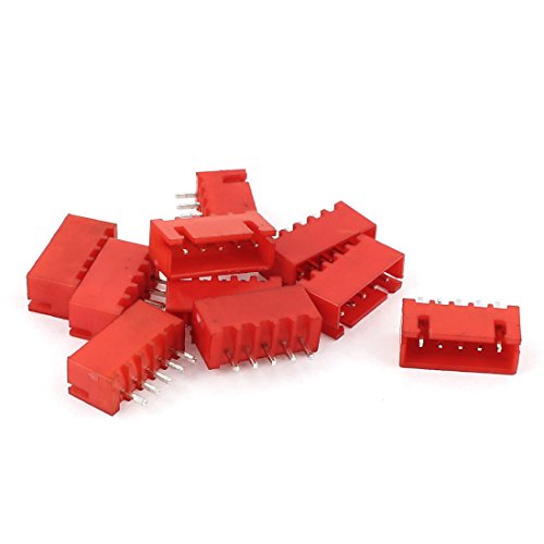 Aexit 10Pcs 2.54mm Audio & Video Accessories 5-pin Single Row Straight DIP Female Pin Header Connectors & Adapters Strip Red