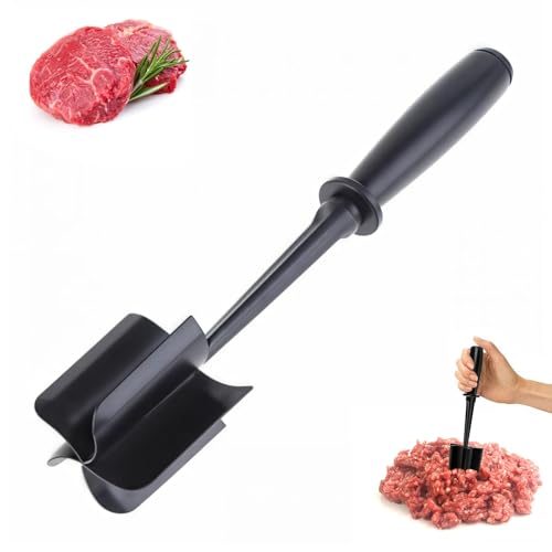 5-Blade Meat Chopper & Masher – Multi-Purpose Kitchen Tool for Ground Beef, Hamburger, Turkey, Vegetables & More – Heat-Resistant Nylon, Non-Stick Blades, Dishwasher Safe