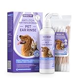 HICC PET Dog Ear Cleaner Solution Vet-Recommended Dog Ear Infection Treatment to Soothe Itchy & Inflamed Ear Drops for Dogs & Cats to Gently Removes Debris, Wax Buildup, Odor - 4 fl oz