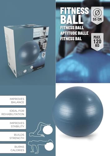 GEEZY Large Exercise Ball 55cm – Extra Thick and Anti-Burst with Low Impact Design - Stability Ball for Yoga, Gym, Fitness, Pregnancy, Pilates, and Maternity - Image 5