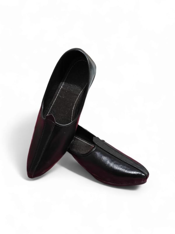 Image of Elite Men's Ethnic Mojari Black Premium Handmade Traditional Footwear