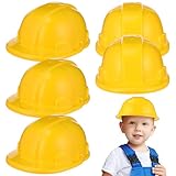SEWACC 5pcs Construction Hat Toy Yellow Plastic Hard Hats Party Dress Up Plaything