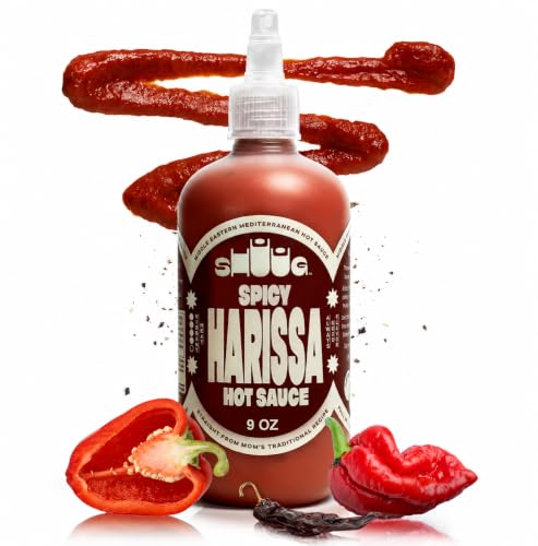 SHUUG Harissa Sauce (9oz) | Hot & Spicy Red Pepper Flavor | Middle Eastern Harissa Paste Sauce with...