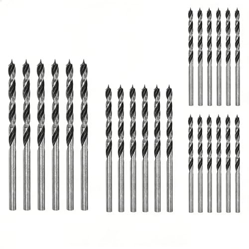 24PCS Wood Drill Bits Brad Point wood drill bits Cutting Edge Professional Carbon Steel Drill Bits Clean and Efficient Drilling (3mm4mm5mm-24pcs)