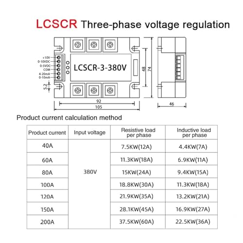 Régulateur de tension monophasé 380V module de commutation 80A