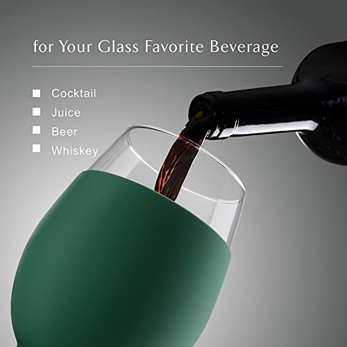 Tronco 20Oz Wine Glass With Protective Silicone Sleeve,Reusable Stemless Wine Glasses, Cocktail Glass Set，4 Pack #TOP4