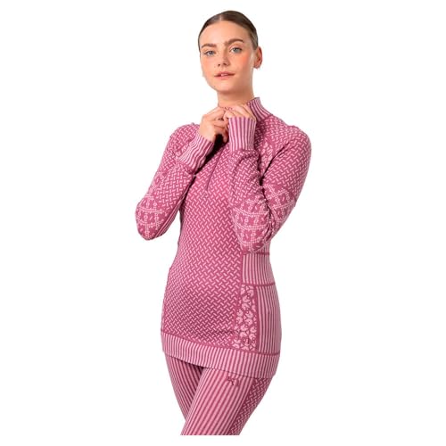 Kari Traa Smekker Half Zip Women’s Base Layer Top – 100% Merino Wool Fitted Long Sleeve Knit Thermal Shirt