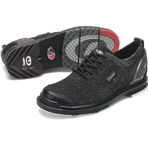 Image of Dexter Women's THE 9 Knit ST Bowling Shoe Black /Silver - Interchangeable Slide Soles and Heels - Made for Both Left and Right Handed Bowlers