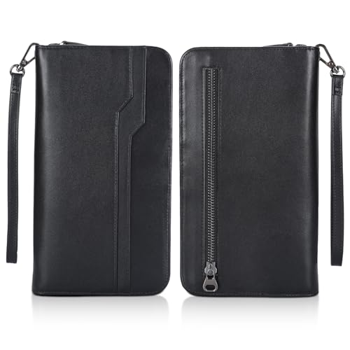 Polare Full Grain Leather Family Travel Passport Wallet and Documents Organizer RFID Blocking Case Holder Fits 6 Passports (Black with AirTag Slot) by POLARE ORIGINAL - Used condition - Image 8