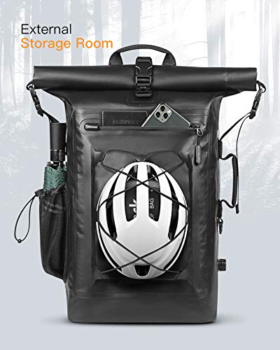 Inateck Sac à Dos Vélo Étanche Grande Capacité pour Bicyclette Randonnée Alpinisme Montagne Sport Camping Course, avec Bretelle Détachable, Soupape d’Échappement Noir – Image 5