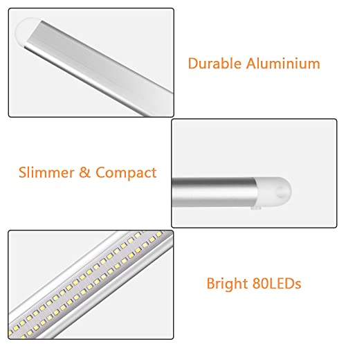 URAQT 12 V LED-Innenlichtleiste, 80 LEDs, 1600 lm, 8 W Gleichstrom, 12 Volt, LED-Lichtstreifen mit An-/Aus-Schalter mit 2 Verlängerungskabeln für Wohnmobil, LKW, Van, Wohnmobil, Anhänger