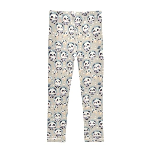 Cute Astronaut Panda Girls Leggings Kids Yoga Pants Athletic Tights Pants 4-10 Years2
