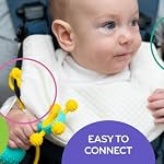 Mobi Liinklz Tethers en silicone pour siège auto & Chaise haute, Flexible et Soft Toy Straps pour bébé, Porte-jouet facile à nettoyer, Poussette sécurisée pour bébé 0+ Mois, Couleurs vibrantes (3 Boîte)
