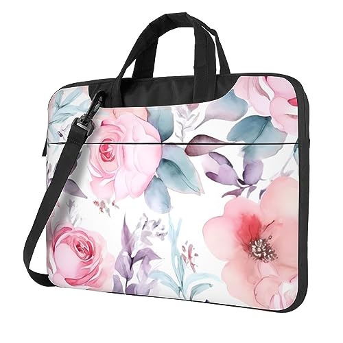 Sacoche ordinateur portable fleurs aquarelle du bureau au café