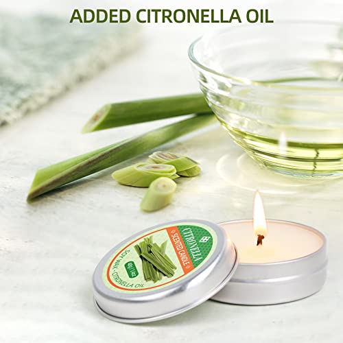 Citronella Kerzen für Outdoor Indoor, Tragbares Sojawachs Duftkerzen, Zitronengras Kerzen in Dose, Ideal für Garten, Terrasse, Camping, Geschenkset für Muttertag, Weihnachten, Geburtstag, 8 Stück