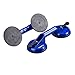 Produktbild Relaxdays 2 Kopf Saugheber 2er Set, Transport von Scheiben, Fliesen & Platten, Glasheber 80 kg, Saughalter Ø 12 cm, blau, 7 x 32.5 x 12 cm