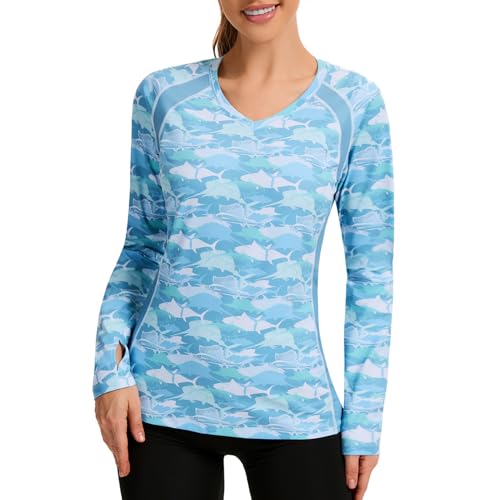T-shirt de pêche anti-coup de soleil et respirant pour femme