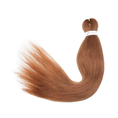 Easy Braid Pre Stretched Braiding Hair Extensions Professional Itch Free Hot Water Setting Braiding Crochet Hair Soft Yaki Texture Braids Hair Synthetic Fiber 26In（2 Bundles,Light Auburn) #TOP1