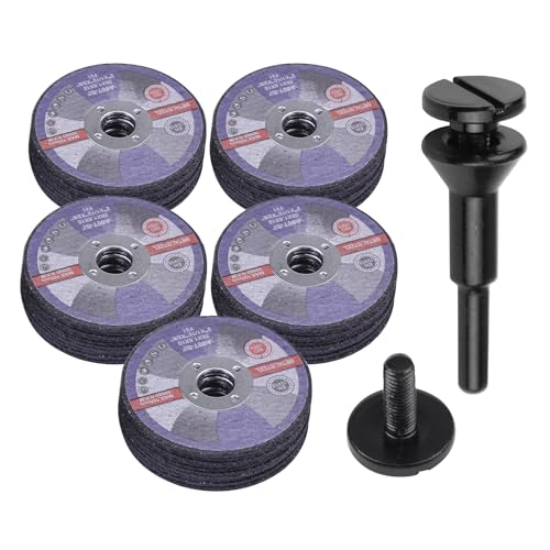 Sysarua 50 Pack 2 Inch Die Grinder Cut-Off Wheel and 3/8 in Arbor Hole 1/4in Stem Mounting Mandrel Holder Accessories for Air Grinders Drill Rotary Tool Mini Metal Cutting Wheels Cutter Discs