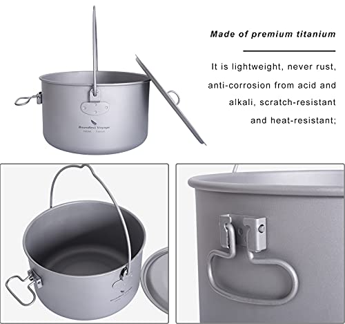 Pot en titane iBasingo pour cuisiner en camping et randonnée - 5