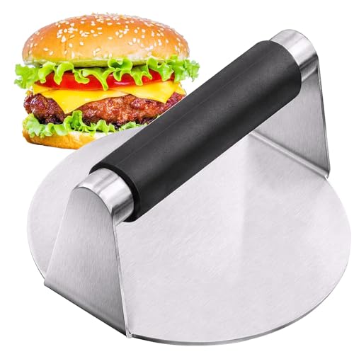 Goujfol Prensa Hamburguesas, Smash Burger, 5.5 Smash Burger Press y Smasher Redonda Prensa para Hamburguesas, Profesional Aplastador de Hamburguesas, Molde Hamburguesas para Prensar Carne Picada