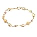 18K Gold Plated Gold and Multi Color Crystal Elephant and Ball Bracelet