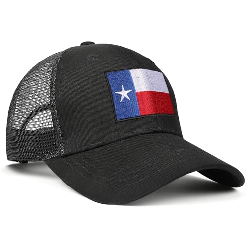 Image of Adjustable State Flag Trucker Hat Mesh Baseball Cap with Embroidered Patch for Men Women