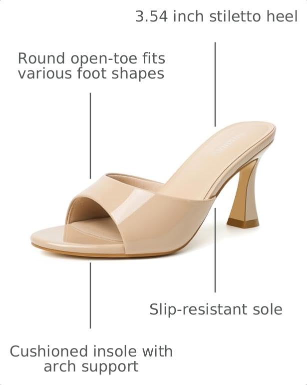 Image of Susanny High Heels for Women Pointed Open Toe Strappy Chunky Block Heels Ankle Strap Stiletto Kitten Heeled Sandals Wedding Bridal Party Prom Sexy Dress Shoes