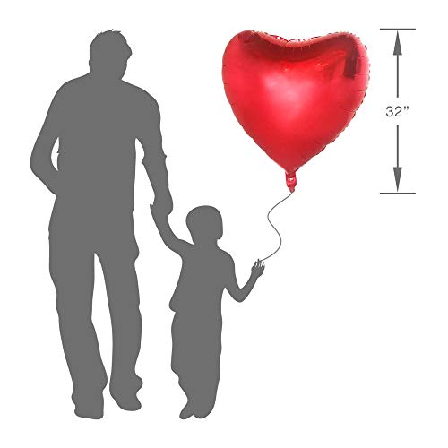 32Inch Red Heart Balloons Two Pack Thepartyballoon Shiny Foil Wedding Decoration Party #TOP1